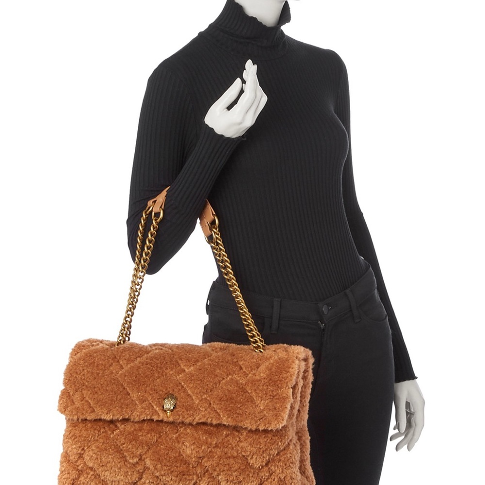 Kurt Geiger Tan Shoulder Bag Plush Texture - Picture 2 of 5